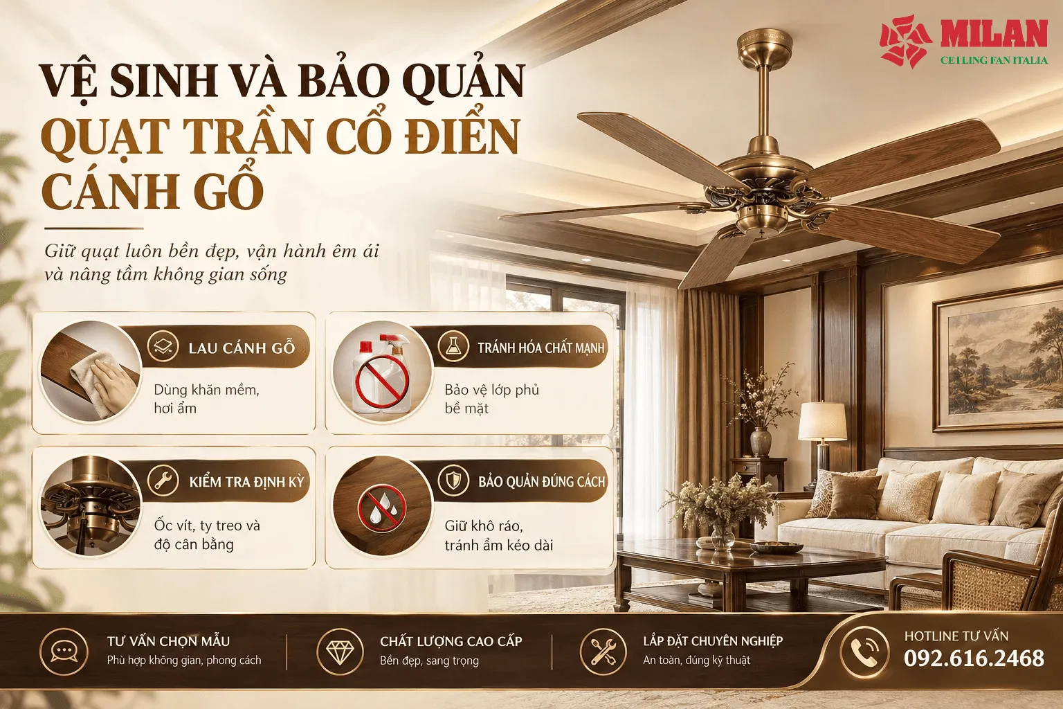quạt trần cổ điển